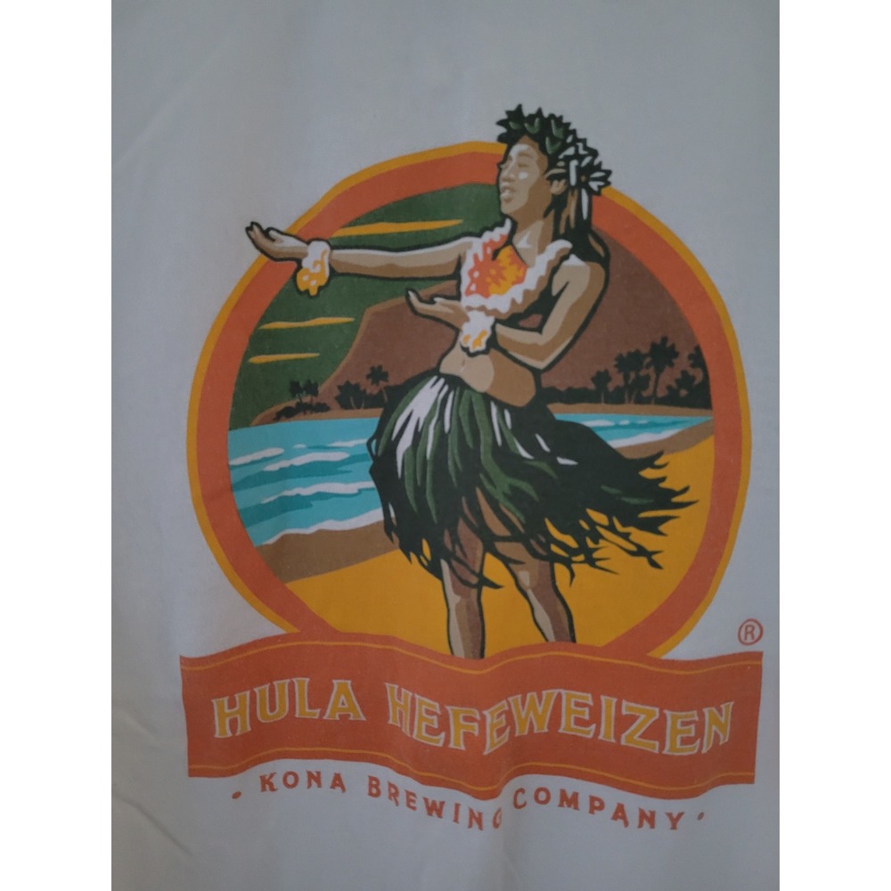 Kona Brewing Co Hula Hefeweizen Graphic T-Shirt Cream Organic Cotton Large #22 - Picture 5 of 5